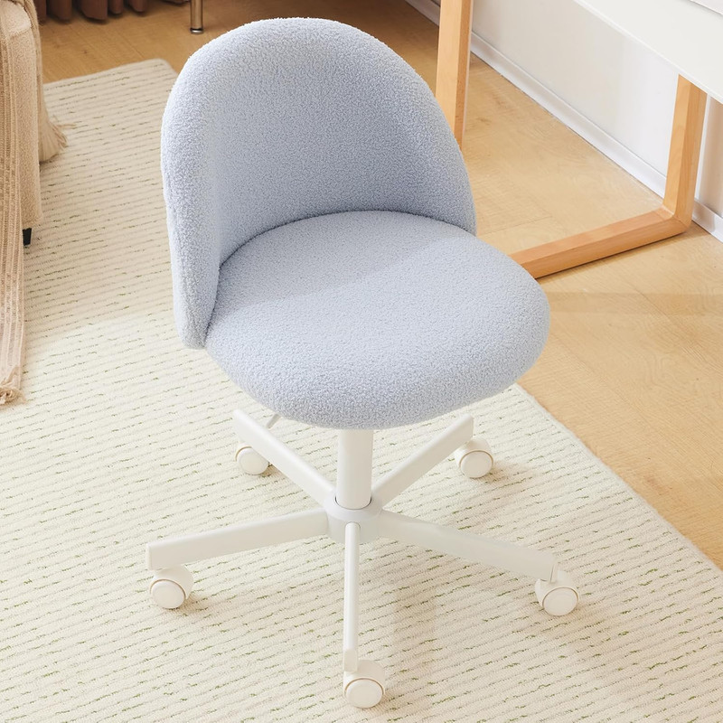 VINGLI Candy Chair Armless Cute Desk Chair,Comfy Small Office Chair with Wheels,