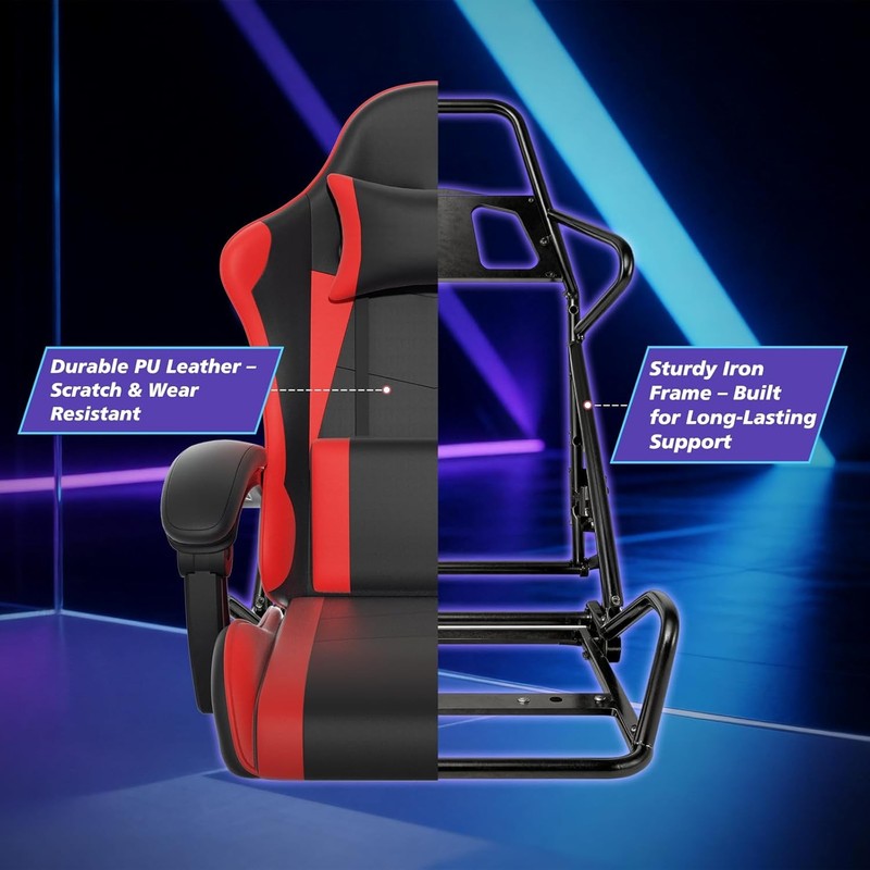 Gaming Chair Ergonomic Computer Chair W/ Linkage Armrests Height Adjustable gallery