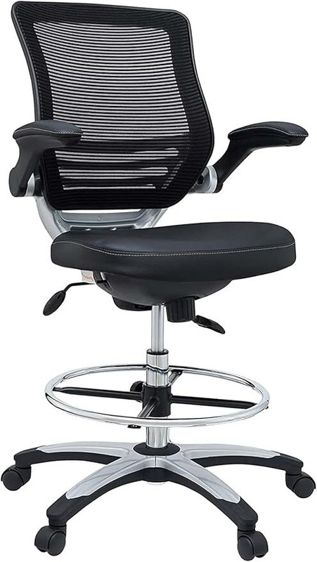 Modway Edge Drafting Chair – Reception Desk Chair in Black