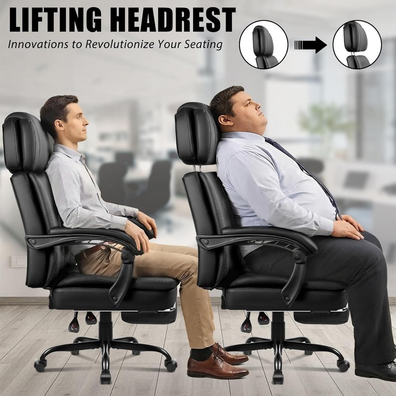 400lbs Executive Office Chair W/ Foot Rest Ergonomic Heavy Duty Big & Tall Desk gallery