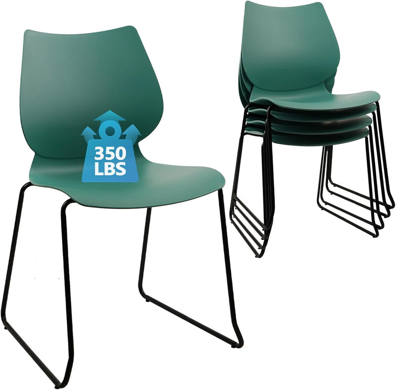 KLASIKA Stackable Waiting Room Chair, Stacking Office Chair with Ergonomic Lumba