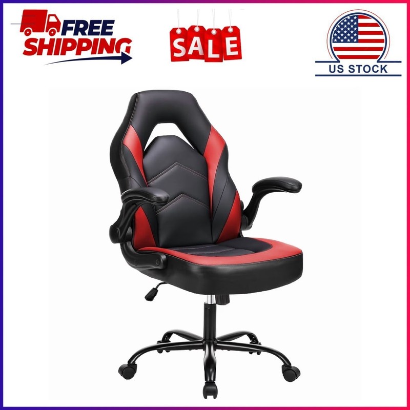 Gianna Ergonomic Computer Gaming Chair with Flip-up Armrest, Height Adjustable