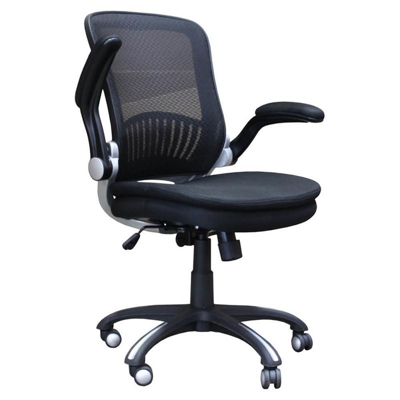 Parker Living 40″ Transitional Polyester Desk Chair in Black Finish