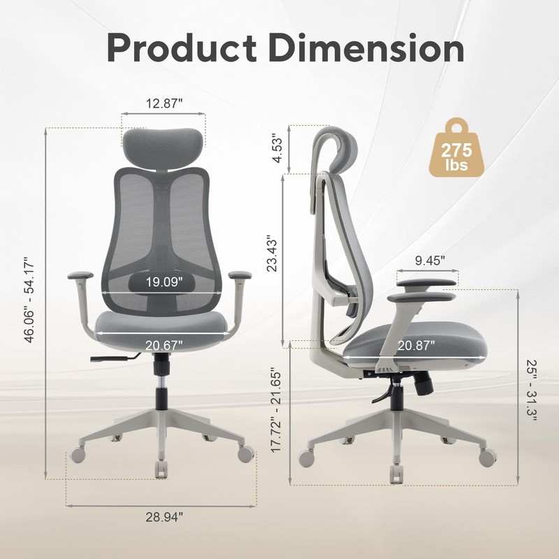 Nouhaus Fluido Ergonomic Office Chair High Back Mesh 3D Armrest Lumbar Support gallery