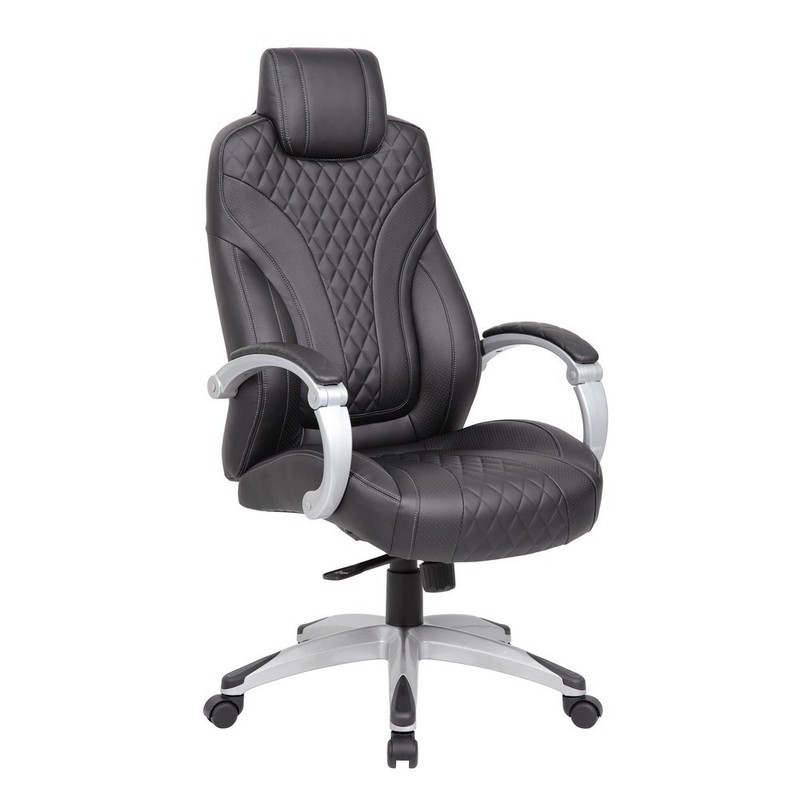 Boss Hinged Arm Executive Chair With Synchro-Tilt in Black