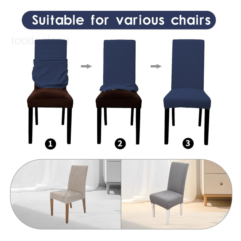 Parsons Dining Chair Cover, Detachable,Retractable,Sofa Navy Blue gallery