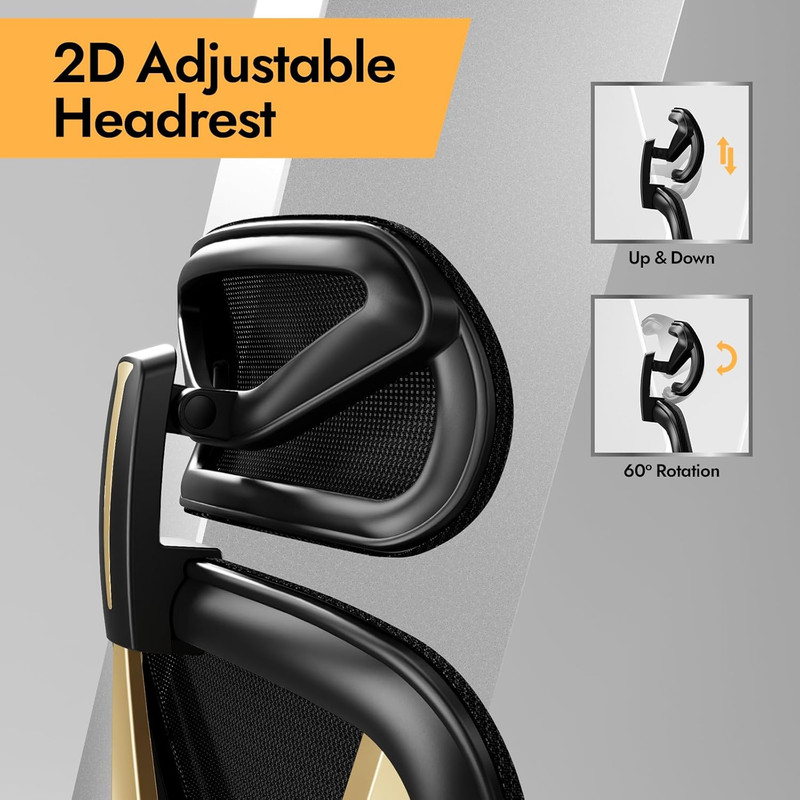 Ergonomic Mesh Office Chair - 3D Adjustable Lumbar Support & 3D Armrests, V-Shap gallery