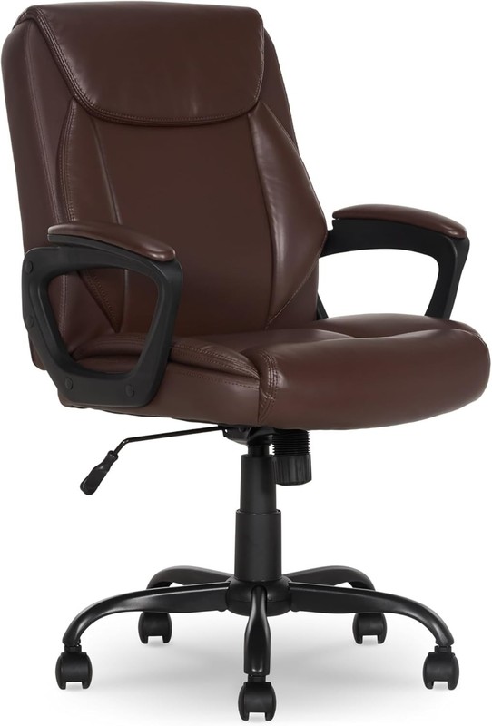 Puresoft PU Padded Office Chair, Ergonomic Design - Adjustable & Chic in Brown gallery