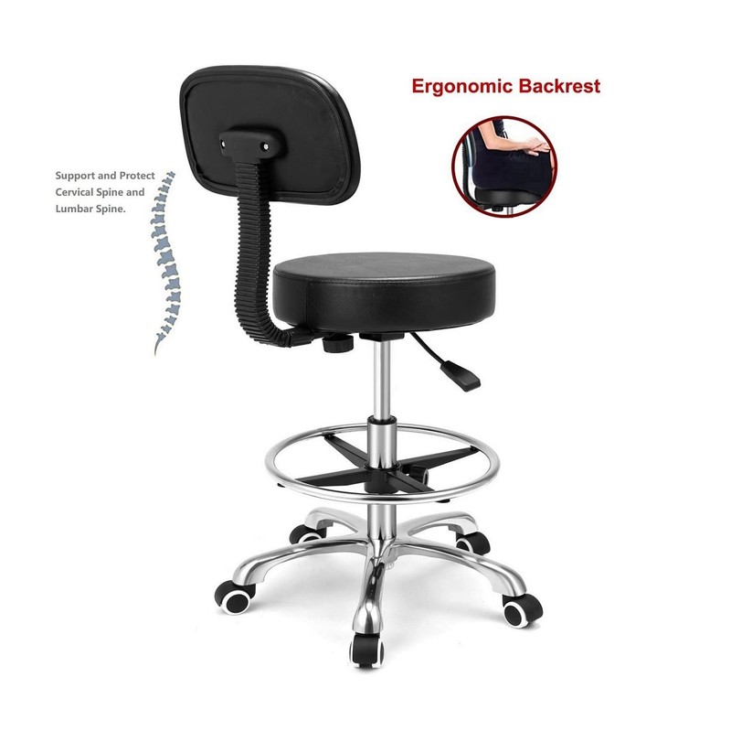 Rolling Swivel Adjustable Heavy Duty Drafting Stool Chair for Salon Medical K... gallery