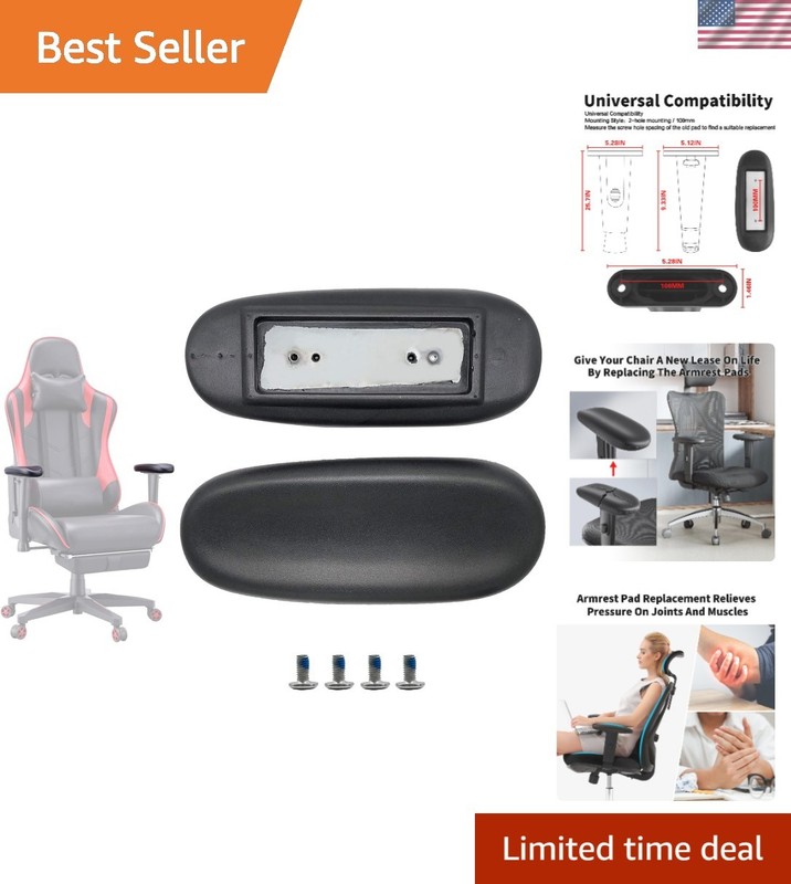 Universal Ergonomic Office Chair Arm Rest Pads – Soft PU & Steel Inserts Set …
