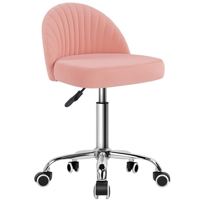 Rolling Stool Swivel Office Chair Velvet Vanity Chairs Height Adjustable stoo…