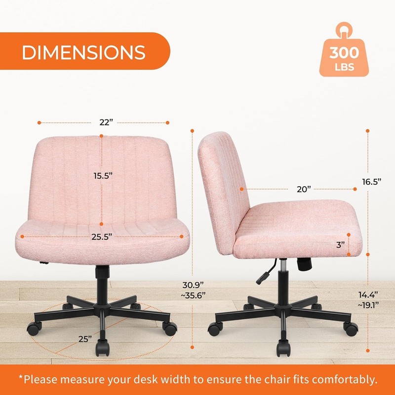 Pink Criss Cross Office Chair | Wide Seat, Swivel, Adjustable | Comfy Fabric ... gallery