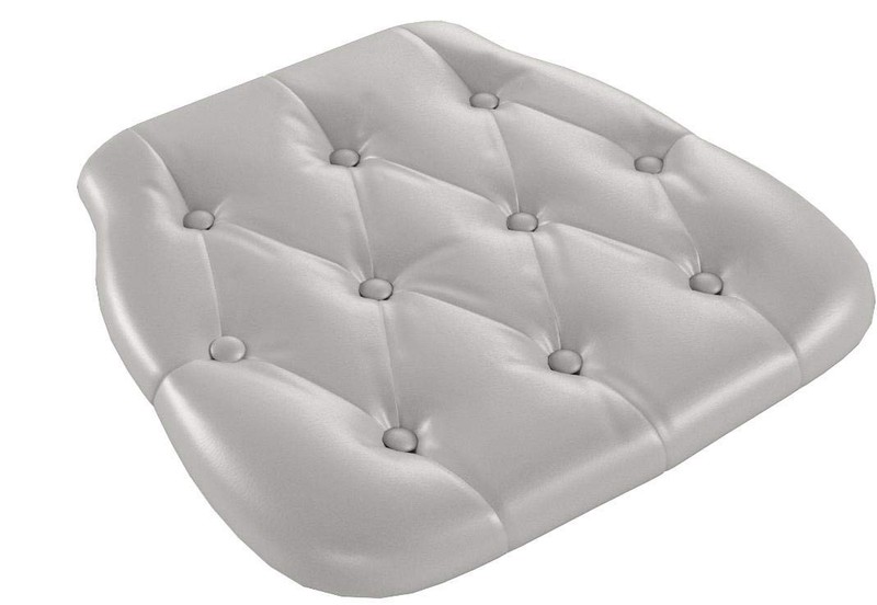 Flash Furniture Hard Tufted Vinyl Chiavari Chair Cushion in Silver gallery