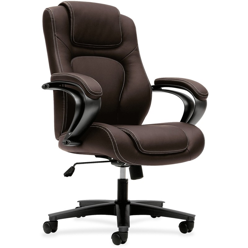 Basyx VL402EN45 Executive High-back Chair Brown 5-star Base gallery