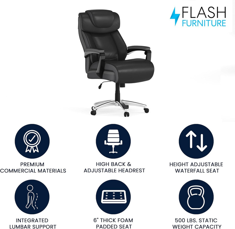 Hercules Series High-Back Swivel Leathersoft Office Chair, Ergonomic Executive C gallery