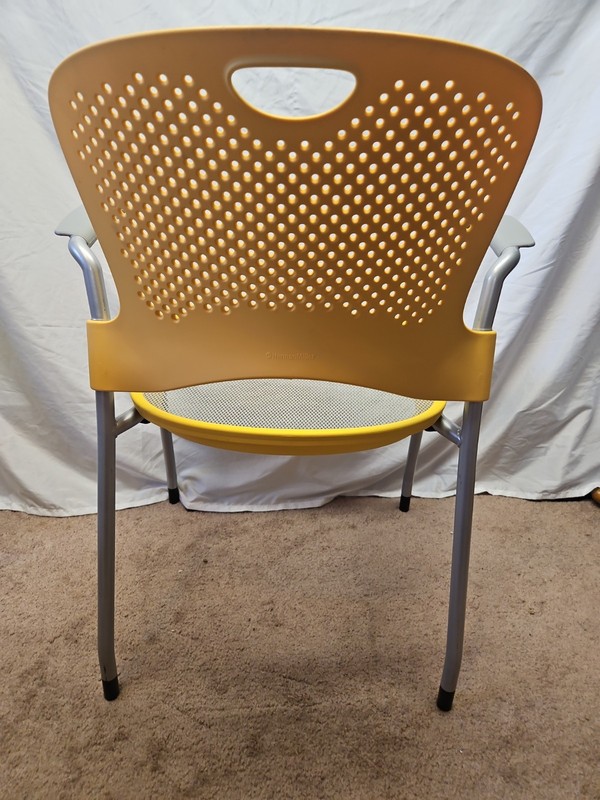 2008 Herman Miller Yellow Caper Side Chair With Arms No Casters Stackable! gallery