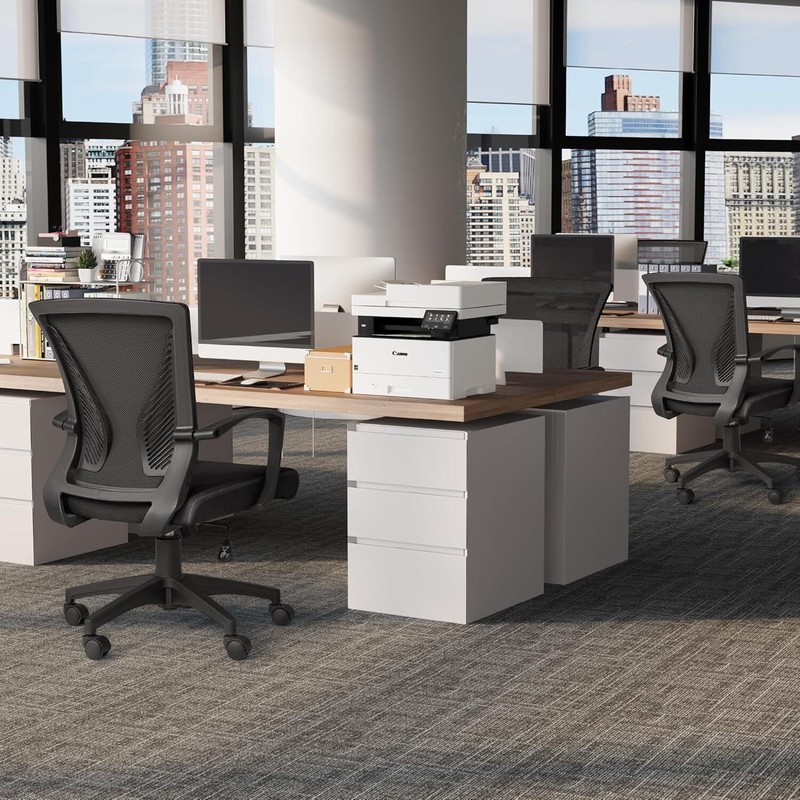 Office Chair Ergonomic Lumbar Support Adjustable Thick Wide Deep Seat Armrest gallery