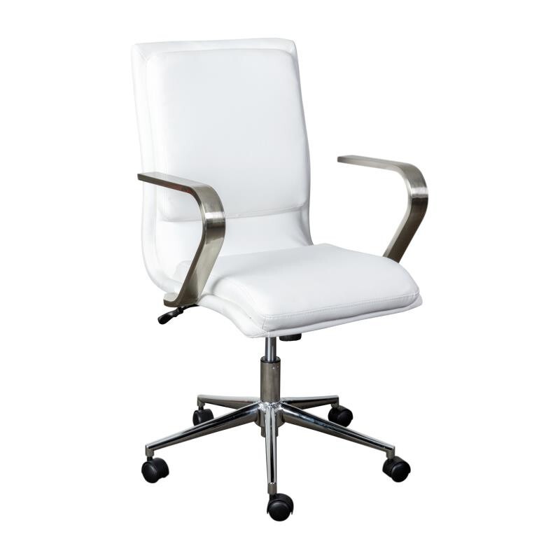 Mid-Back Designer Executive LeatherSoft Office Armchair with Brushed Chrome Base gallery