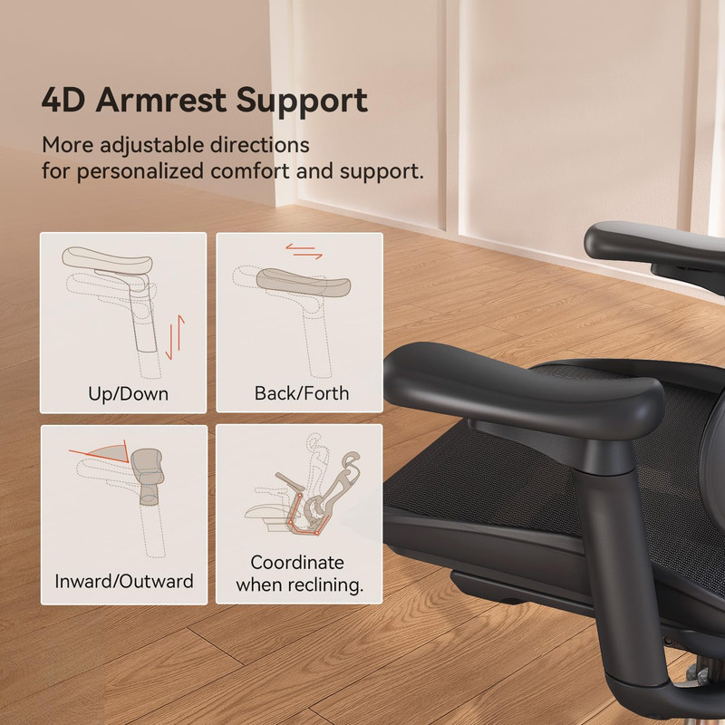 SIHOO Doro C300 Ergonomic Office Chair with Ultra Soft 3D Armrests, Dynamic Lumb gallery