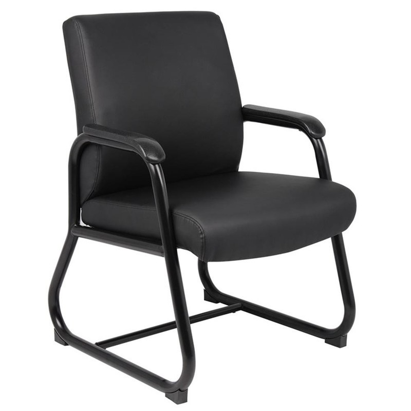 Scranton & Co Caressoft Guest Chair with Sled Base in Black