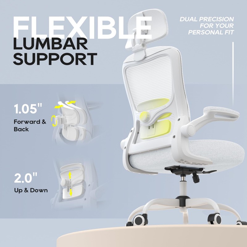 Ergonomic Office Chair for Long Hours, Full-Body Support, Relieve Neck & Back... gallery