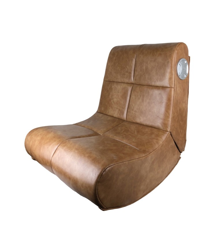 Pottery Barn Teens Faux Leather Caramel Mini Gaming Chair Untested
