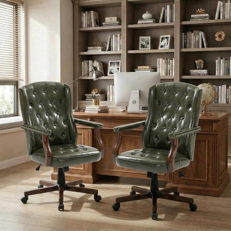 Executive Office Chair, Ergonomic Faux Leather Home Office Desk Swivel Chair gallery