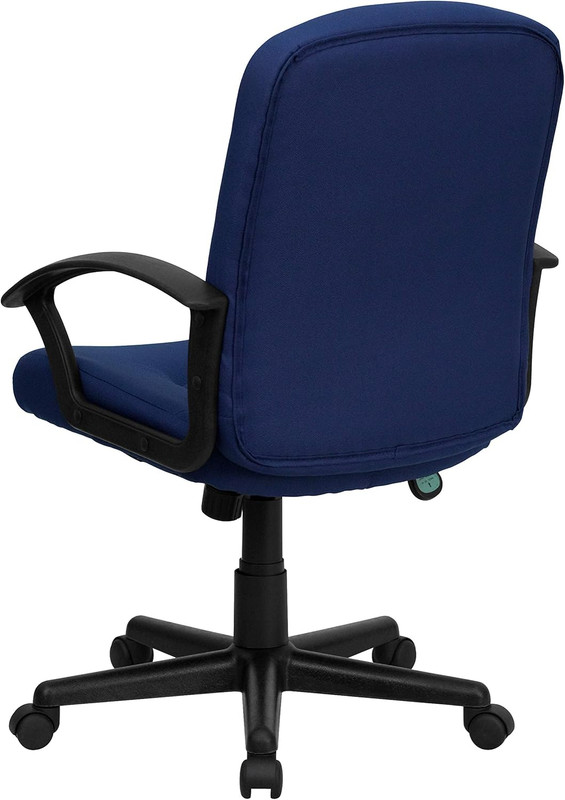 Garver Mid-Back Navy Fabric Executive Swivel Office Chair with Nylon Arms gallery