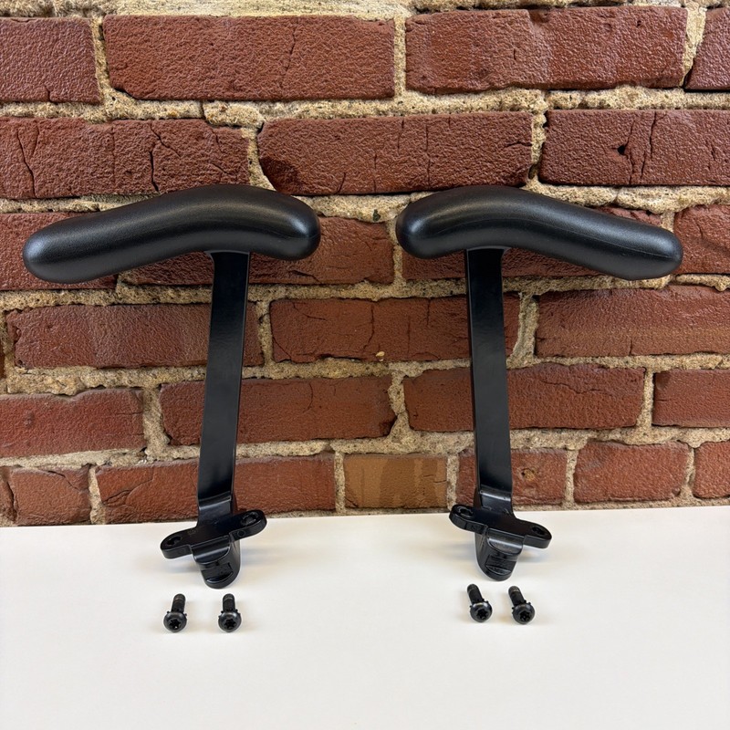 (2) Authentic Herman Miller EQUA Chair Replacement Armrests in Black + Screws gallery