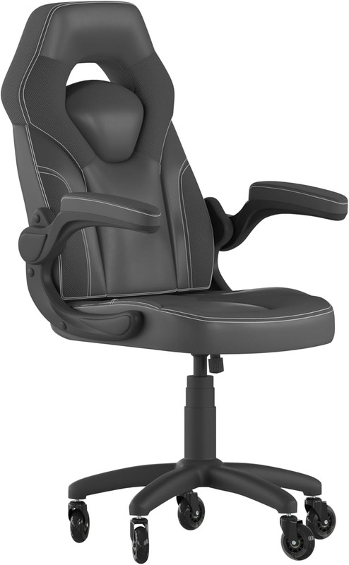 X10 Racing Gaming Chair with Flip-Up Arms & Transparent Wheels – Black Leatherso