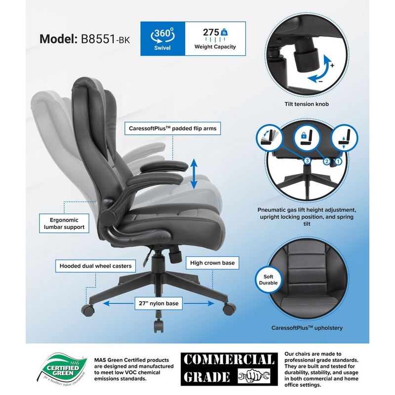 Task Chair: Vinyl, Adjustable Height, Black gallery