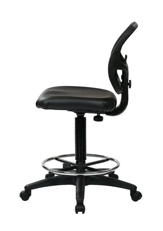 WORKSMART - DC SERIES VINYL DRAFTING CHAIR - BLACK