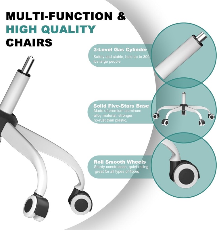 High Back Swivel Task Chair with Lumbar Support - Perfect for Home or Office gallery