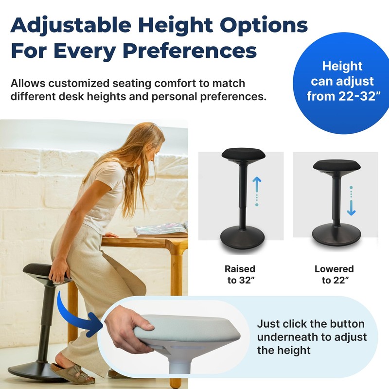 Standing Desk Stool Chair, Height Adjustable Stool 21-31 inch for Office and ... gallery