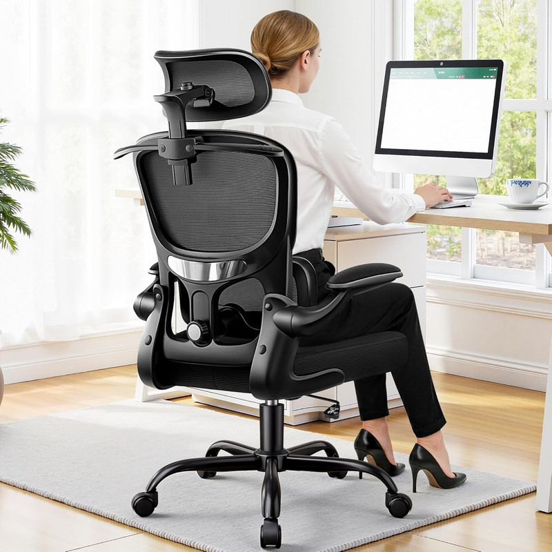 Ergonomic Office Chair, Mesh Desk Chair with Lumbar Support, High Back Home Offi