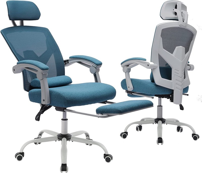 High Back Mesh Task Chair with Swivel & Rolling Design – Reclining, for Desk Use