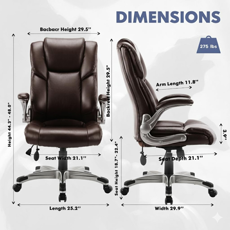 Ergonomic High Back Executive Office Chair with Adjustable Airbag Lumbar Support gallery