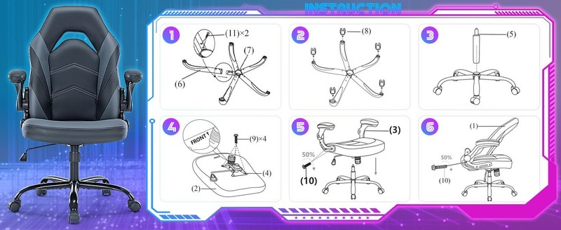 JHK Gaming Chair, (Pink) Office Computer Desk Adjustable Leather gallery