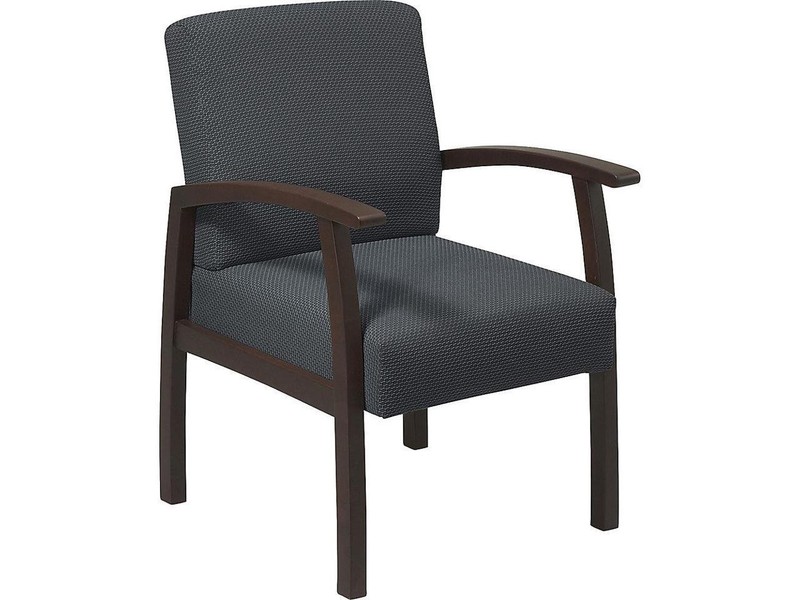 Lorell Guest Chairs 24"x25"x35-1/2" Charcoal/Espresso frame 68555 gallery