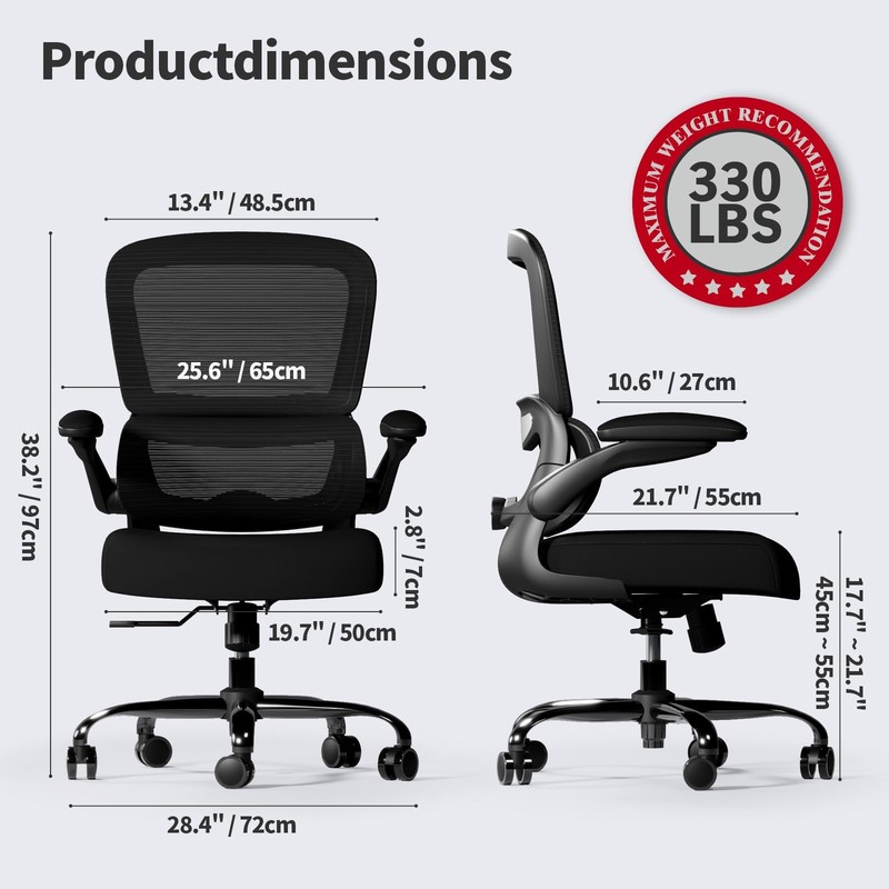 Office Chair - Ergonomic Desk Chair with Adjustable Lumbar Support, Mesh Comp... gallery