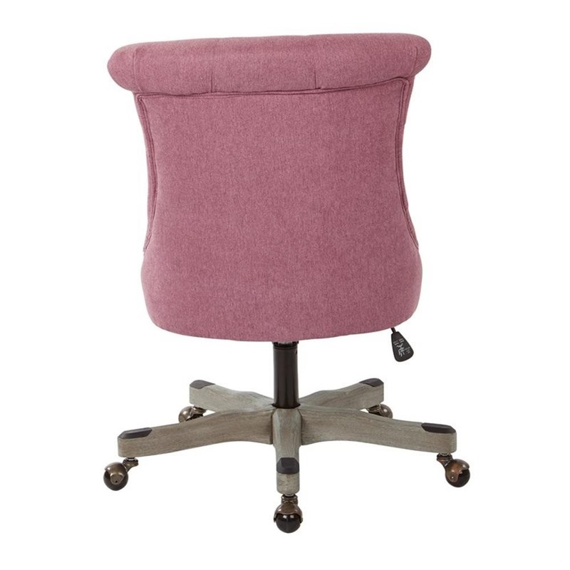 Scranton & Co Tufted Office Chair in Orchid Purple with Gray Wood Base gallery