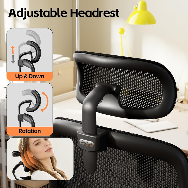 Ergonomic High Back Office Chair with 3D Lumbar Support - Black gallery