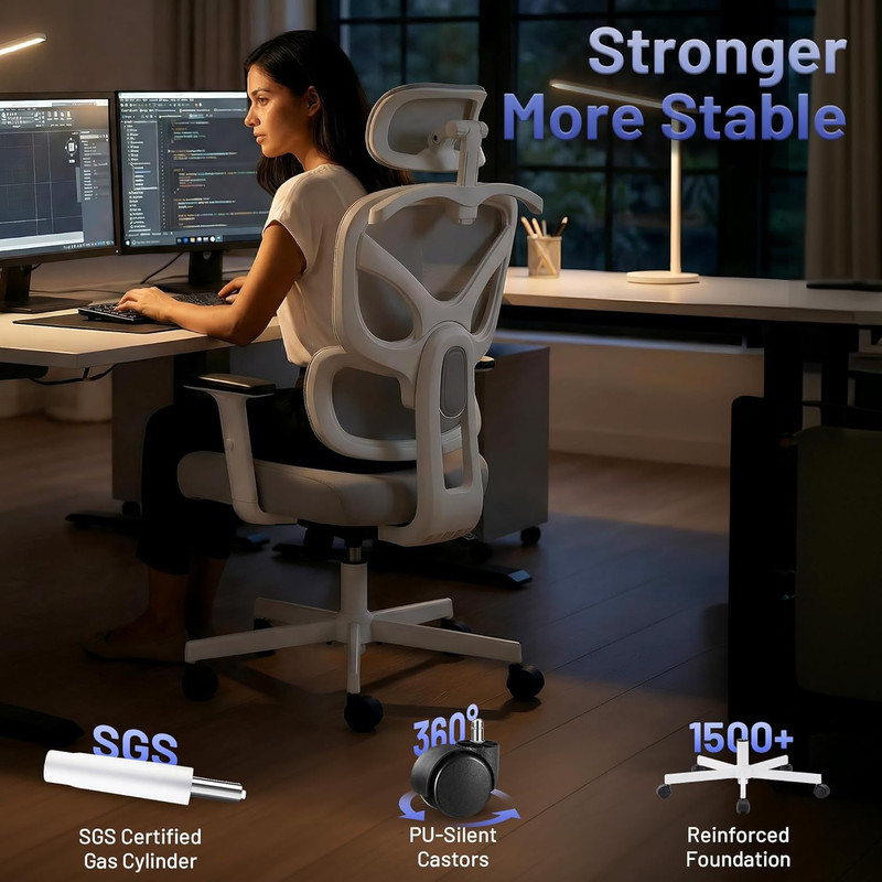 Ergonomic High Back Mesh Office Chair with Lumbar Support & Adjustable Headrest gallery