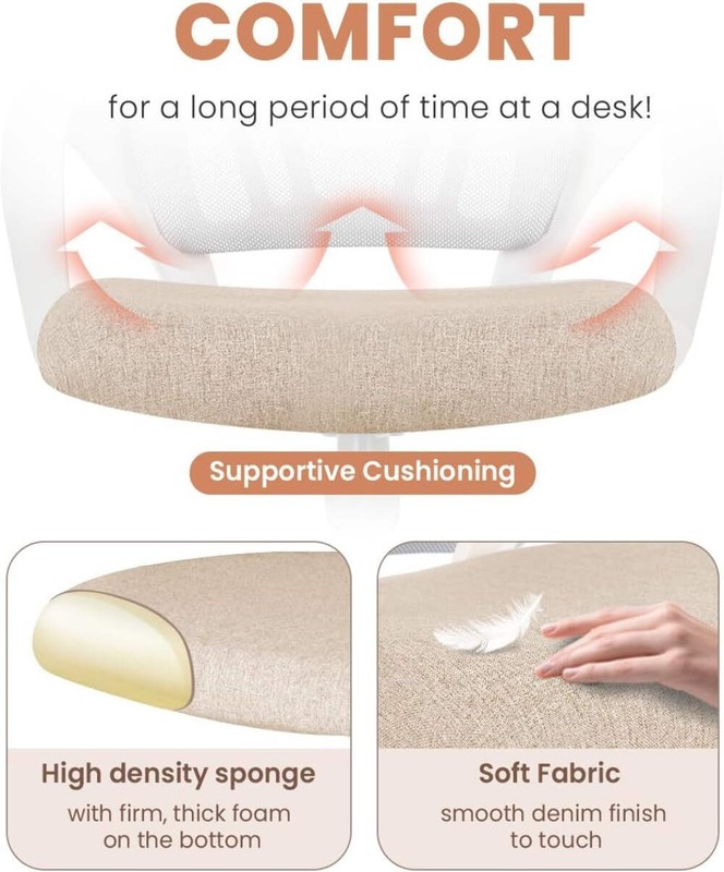 Ergonomic Beige Office Chair With Adjustable Lumbar Support gallery